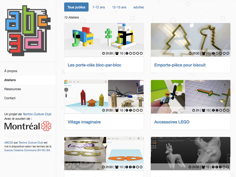 ABC3D - Open Source 3D printing workshops guides for libraries