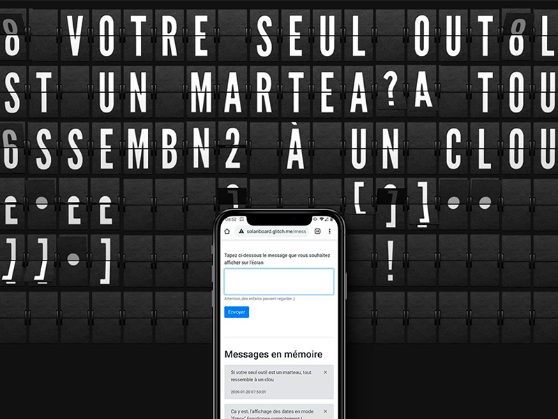 Solariboard - System to send messages to an airport-like mesage board